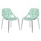 Leisuremod Modern Asbury Dining Chair with Chromed Legs, Set of 2 - Mint